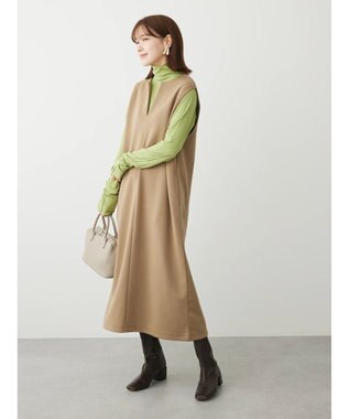 Green Parks キーネックダンボールジャンスカ Beige
