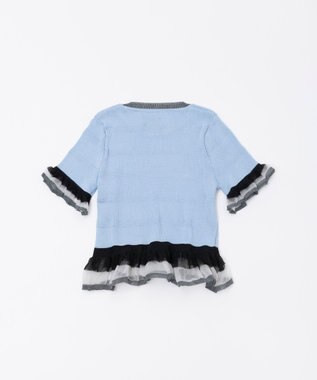 TRICOTE シアーフリル リブニットTシャツ 32BLUE