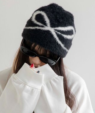 WEGO シャギーリボンニットワッチ ブラック