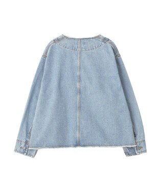 earth music&ecology 【綿100％】デニムノーカラーカバーオール Light Indigo