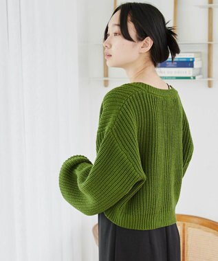 WEGO Vネックカラーカーディガン グリーン