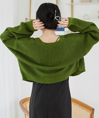 WEGO Vネックカラーカーディガン グリーン