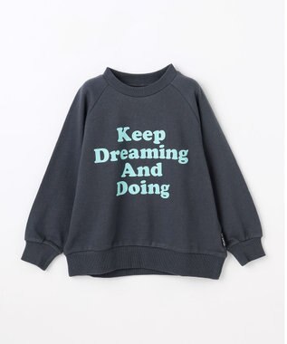 ANY KIDS ロゴプリント トレーナー チャコール