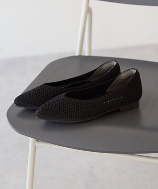 AMERICAN HOLIC 【整履き】メッシュニットフラットパンプス Black