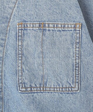 earth music&ecology 【綿100％】デニムノーカラーカバーオール Light Indigo