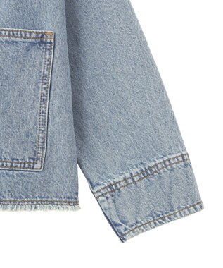 earth music&ecology 【綿100％】デニムノーカラーカバーオール Light Indigo