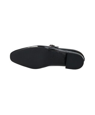 INTER-CHAUSSURES 【FABIO RUSCONI】スクエアトウワンストラップパンプス ブラックエナメル