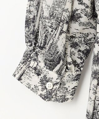 自由区 L 【洗える】ランドスケーププリント ワンピース モノトーン