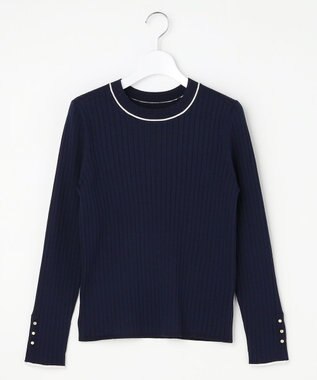 ANY SIS ラインポイント ニット ネイビー