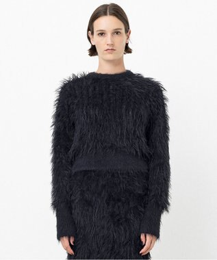 NAVE 【ReNAVE・洗える】メルティーシャギーニット プルオーバー ブラック系