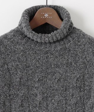 JOSEPH ABBOUD 【インポート素材/ソフトな肌触り/軽量】MOUSSE タートルネックニット グレー系