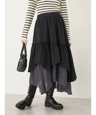 earth music&ecology イレヘムティアードスカート Black