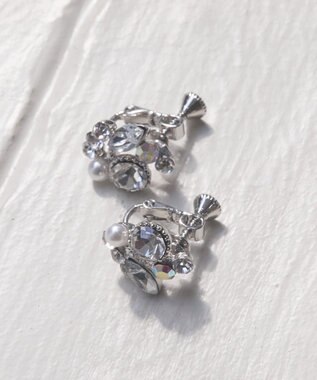 ANY SIS 【美人百花7月号掲載】ドロップストーン イヤリング シルバー