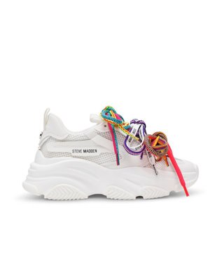 STEVE MADDEN PRYCE-SML マルチシューレースボリュームスニーカー ホワイトマルチ