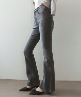 WEGO 【美脚パンツ】ストレッチフレアデニムパンツ デニムブラックソノタ