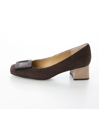 MODE ET JACOMO <MODE ET JACOMO>バックルスクエアトゥパンプス ダークブラウンスエード
