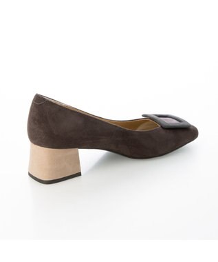 MODE ET JACOMO <MODE ET JACOMO>バックルスクエアトゥパンプス ダークブラウンスエード