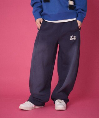 WEGO 【ユニセックス着用ITEM/ウエストゴム】ロゴスウェットパンツ ネイビー