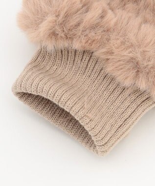 ANY ファーハンドグローブ ベージュ