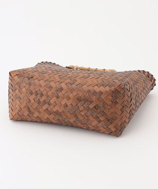 ANY 【A4サイズ収納可】バンブー調ハンドルカゴバッグ ブラウン系