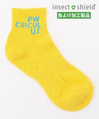 PW CIRCULUS 【虫よけ加工】【WOMEN】ブランドロゴ ショートソックス  ゴルフ イエロー系