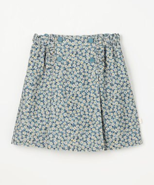 組曲 KIDS 【110-140㎝】モノトーンフラワーコーデュロイ キュロット ブルー系5