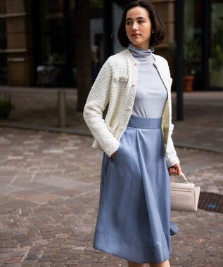 組曲 ラメシアーリブタートル カットソー シルバー系