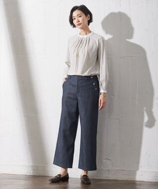 J.PRESS LADIES L ストライプジャージー カットソー ベージュ系1