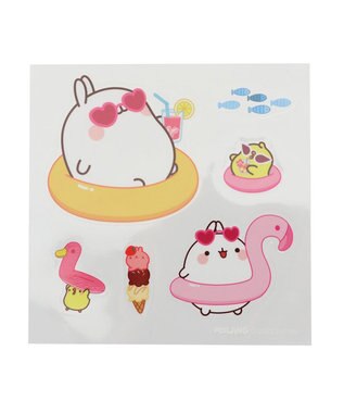 Mother garden 【2/15(日)で販売終了】 マザーガーデン MOLANG モラン 防水・UV加工 どこでもステッカー 《4種 ネットショップセット 》 -