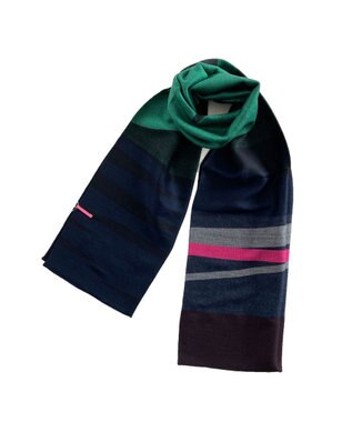 POLS ウールジャカードストール ネイビー