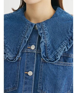 Green Parks ・Ｄｏｕｂｌｅ　Ｆｌａｇｓ　　フリルカラーＧジャン Indigo