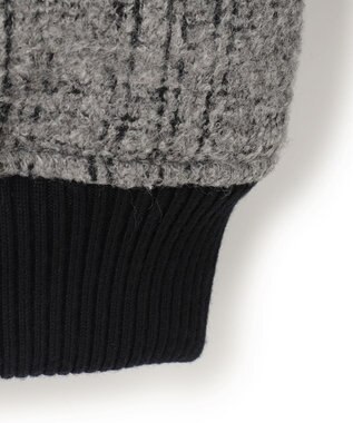 JOSEPH HOMME レザーブロックブークレ　ブルゾン ライトグレー系