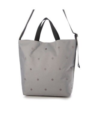 UNBILLION カシュカシュ cachecache / ドット刺繍ナイロン2wayショルダー ライトグレー