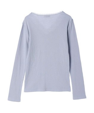 earth music&ecology レースＶネックテレコインナー Grayish Blue