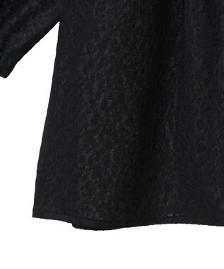 Green Parks ヒョウ柄ジャガードペプラムチュニックブラウス Black