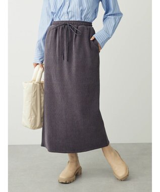 Green Parks カットコールタイトスカート Charcoal Gray