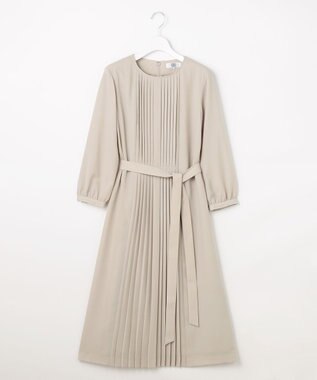 J.PRESS LADIES ノルディス2wayジョーゼット フロントプリーツ ワンピース ベージュ系