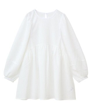 Green Parks ヒョウ柄ジャガードペプラムチュニックブラウス Off White