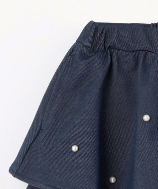 ANY KIDS パール×デニムニットスカッツ ネイビー