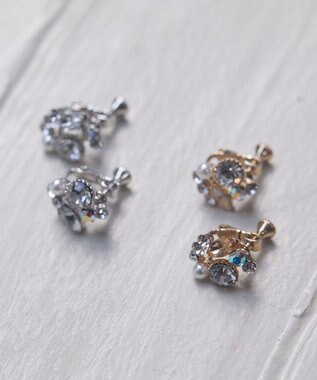 ANY SIS 【美人百花7月号掲載】ドロップストーン イヤリング ライトゴールド