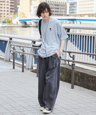 WEGO 【ユニセックス着用ITEM/綿100%/SMLサイズ展開】リラックスフィットワンポイントT（S） サックス