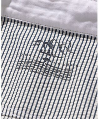 JOSEPH ABBOUD MOUNTAIN 【吸水速乾・釦ダウン・男女兼用】メッシュストライプサッカーポロシャツ ブルー系1