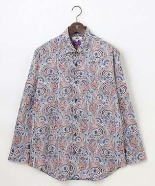 JOSEPH ABBOUD 【キングサイズ】リバティプリント シャツ ワイン系5