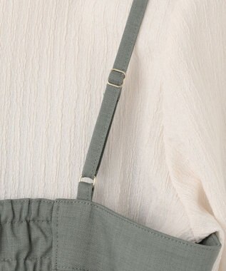 ANY SIS L 【2SET】ビスチェワンピース×シアーラッセルプルオーバーセット カーキ系