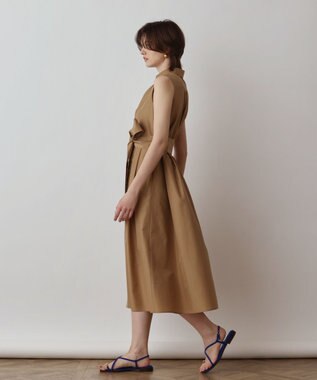 GRACE CONTINENTAL トリアセコットンワンピース キャメル