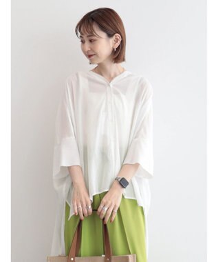 AMERICAN HOLIC バックギャザーＶネックシアーシャツ Off White