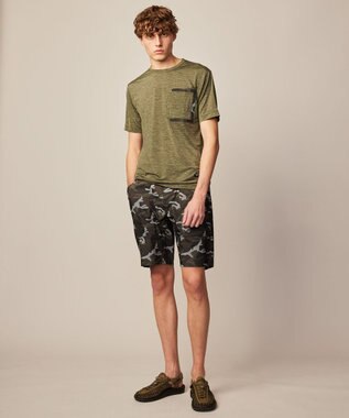 JOSEPH ABBOUD MOUNTAIN 【接触冷感・男女兼用】 クールスキンガードTシャツ カーキ系