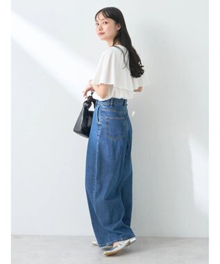 earth music&ecology ケープカラーブラウス Off White