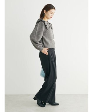 Green Parks ・Ｐｅｔｉｔ　Ｆｌｅｕｒ　ビッグカラーニットカーデ Gray