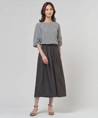 J.PRESS LADIES L エアリースパンボイル ガウチョ パンツ スレートブラウン系